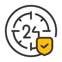 24 hour emergency travel icon